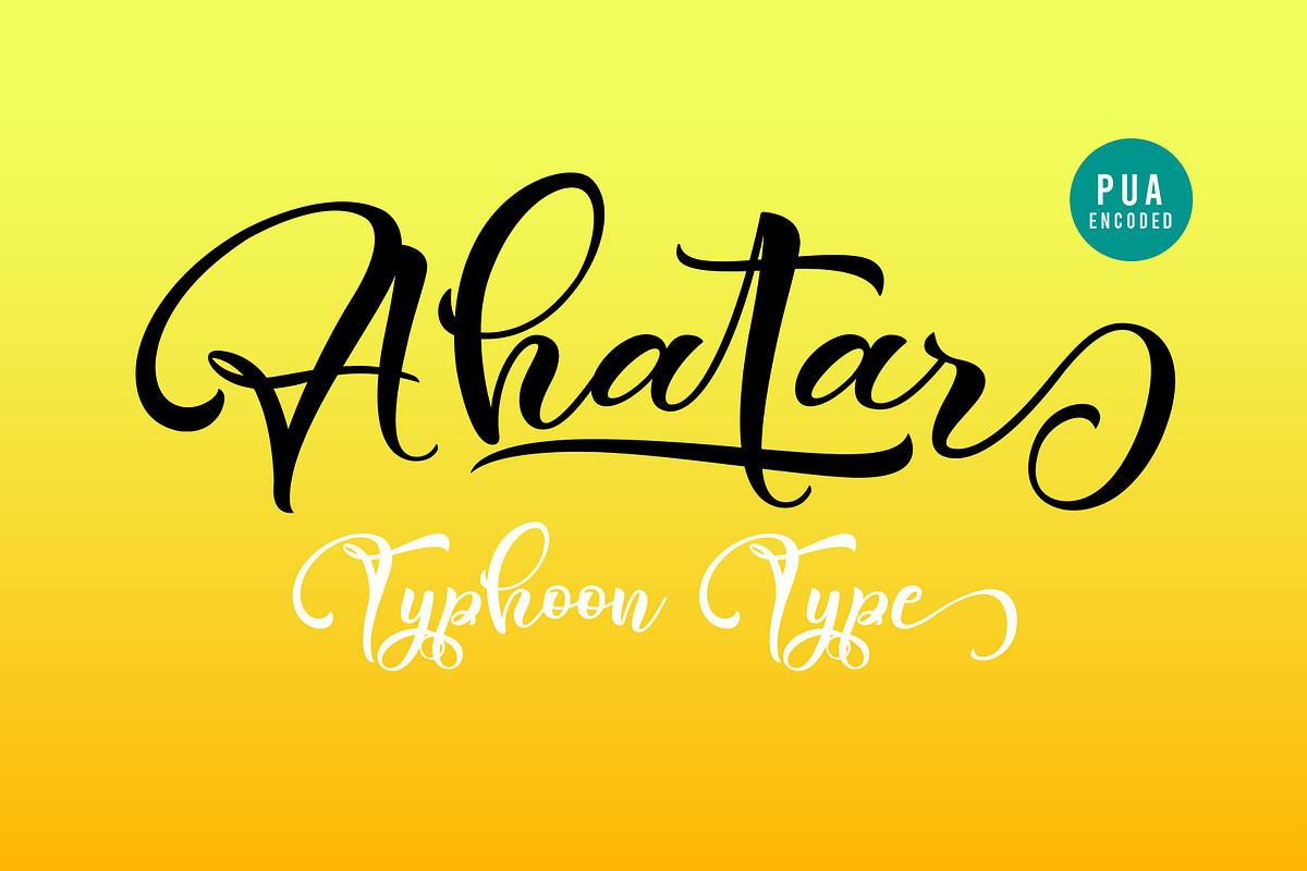 Ahatar Font, a Script Font by TyphoonStudio (Photo 1 of 3)