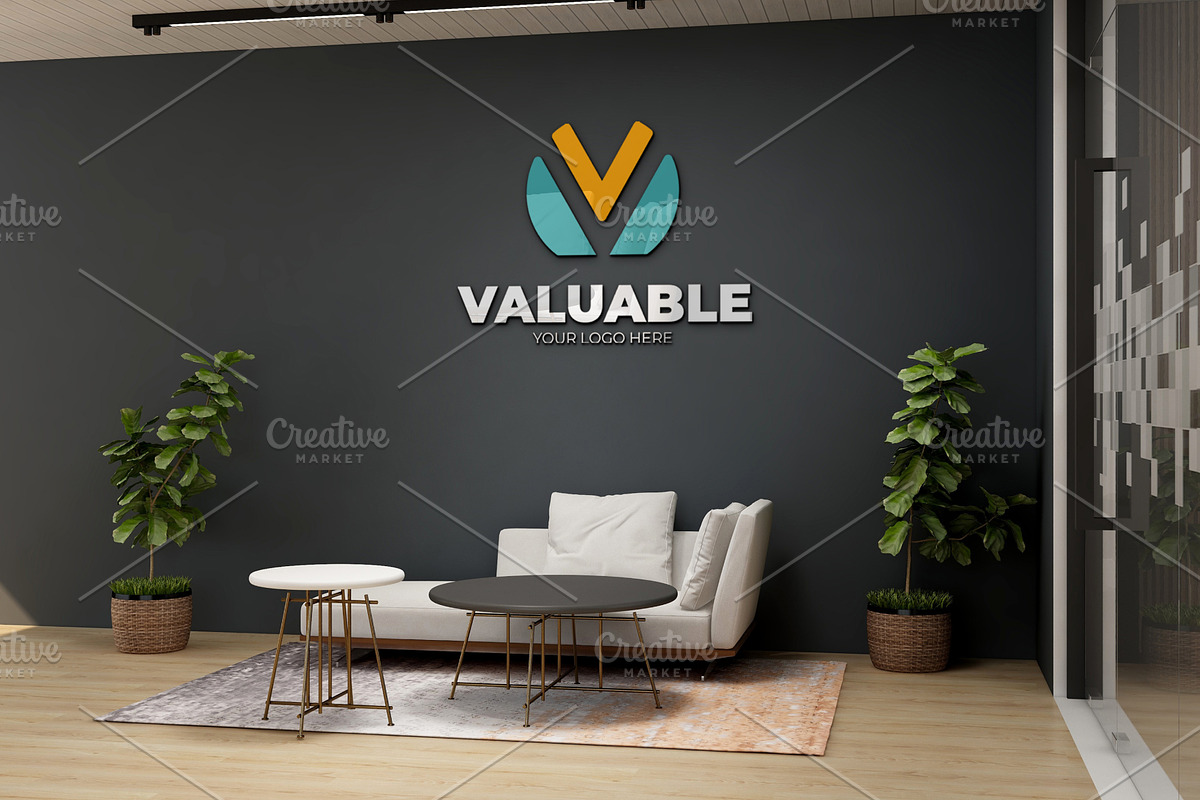 PSD Office Scene Modern Wall Mockup, a Product Mockup by Ayy (Photo 4 of 17)