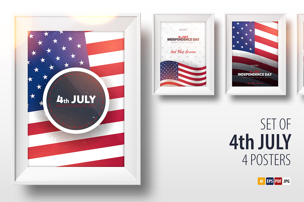 4th July Posters. Independence Day, a Flyer Template by Leo Edition (Photo 1 of 6)