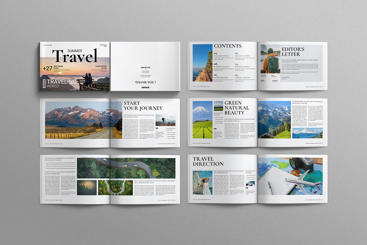 Summer Travel Magazine Template Land preview 7