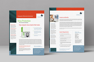 Software Company Datasheet Template, a Flyer Template by StockLayouts