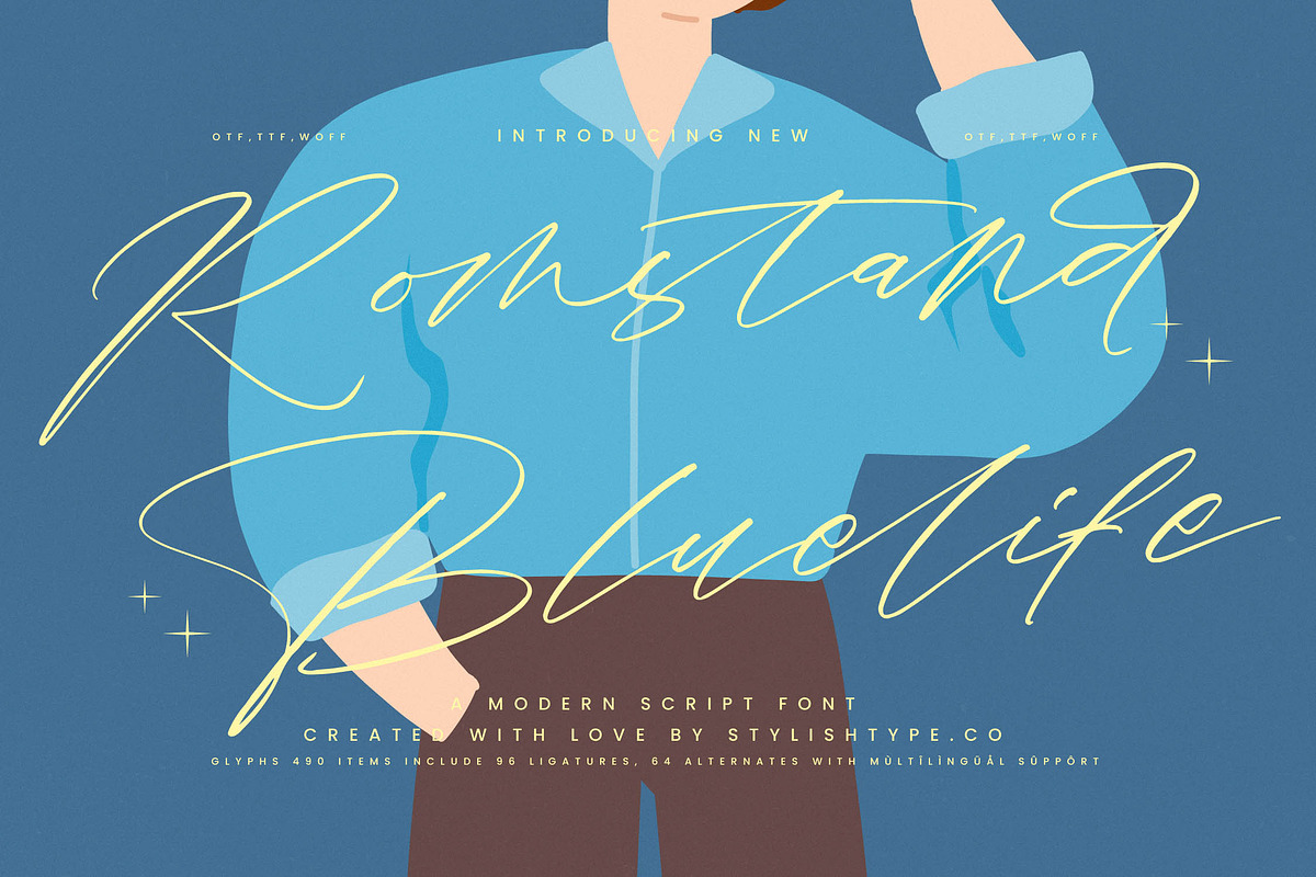 Romstand Bluelife Modern Script Font, a Script Font by stylishtype.co (Photo 1 of 20)