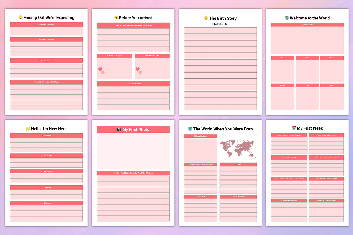 Baby Memory Book canva, a Stationery Template by Designmela01 (Photo 6 of 6)