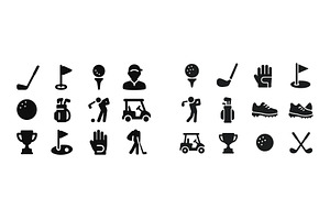 Collection of black and white golf, a Sport Illustration by ZinetroN