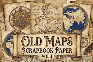 Old Maps Scrapbook Paper Printable