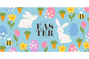 Trendy Happy Easter background, an Object Illustration by Andrey Yaroslavtsev