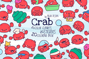 Cute Kawaii Crab Ocean Character, an Animal Illustration by Palau