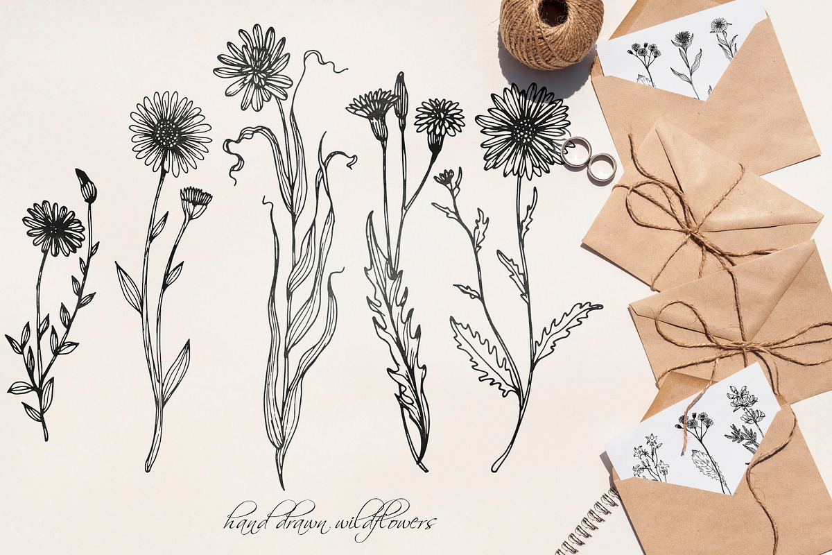 Wildflowers Procreate Stamps, a Brush Add-On by Dervik Art Store