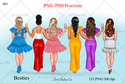 Best friends clipart, Soul sisters, a Person Illustration by DekoArt (Thumbnail 1 of 9)