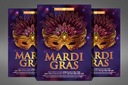Mardi Grass  Party Flyer Template, a Flyer Template by graphicforest (Thumbnail 1 of 4)