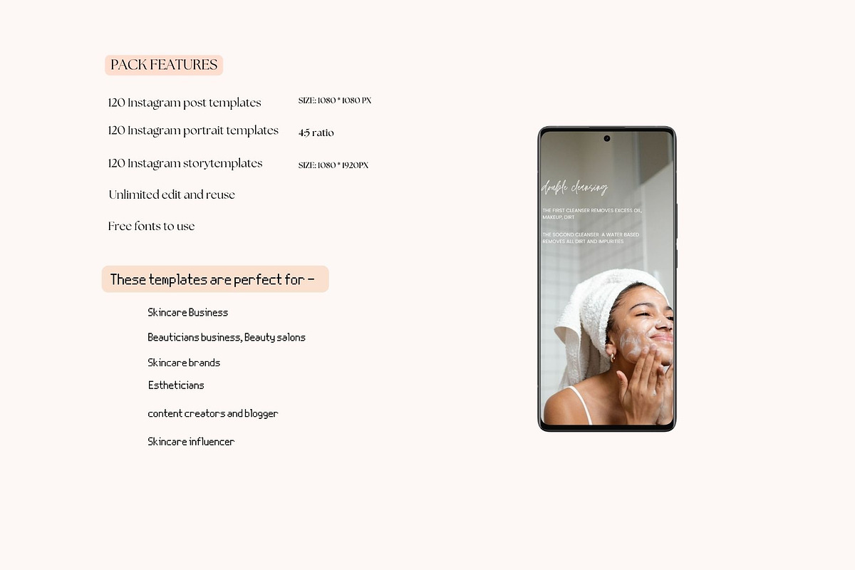 SKINCARE SOCIAL MEDIA KIT CANVA, a Social Media Template by Deepa Template Studio (Photo 4 of 6)