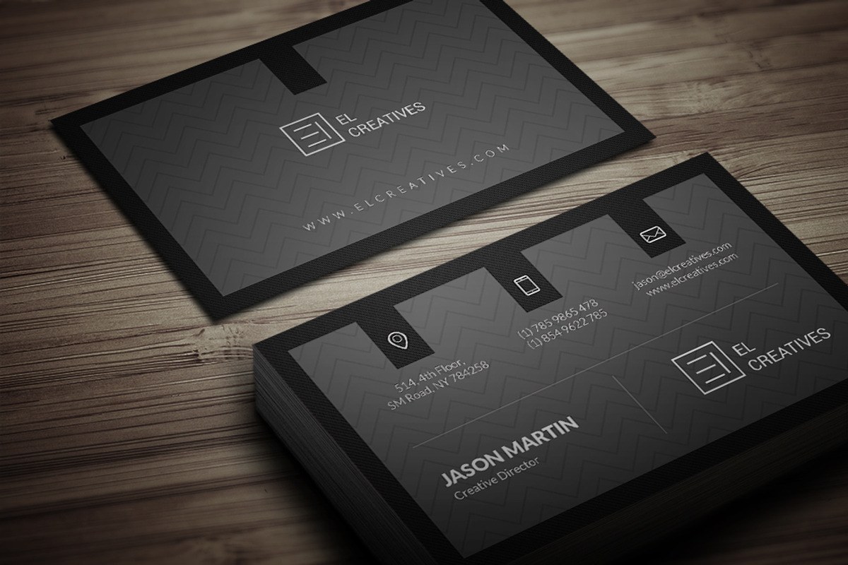 Dark Corporate Business Card, a Business Card Template by bouncy (Photo 3 of 4)