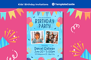 Kids Birthday Party Invitations, a Templates & Theme by TemplateCastleStore (Thumbnail 1 of 9)