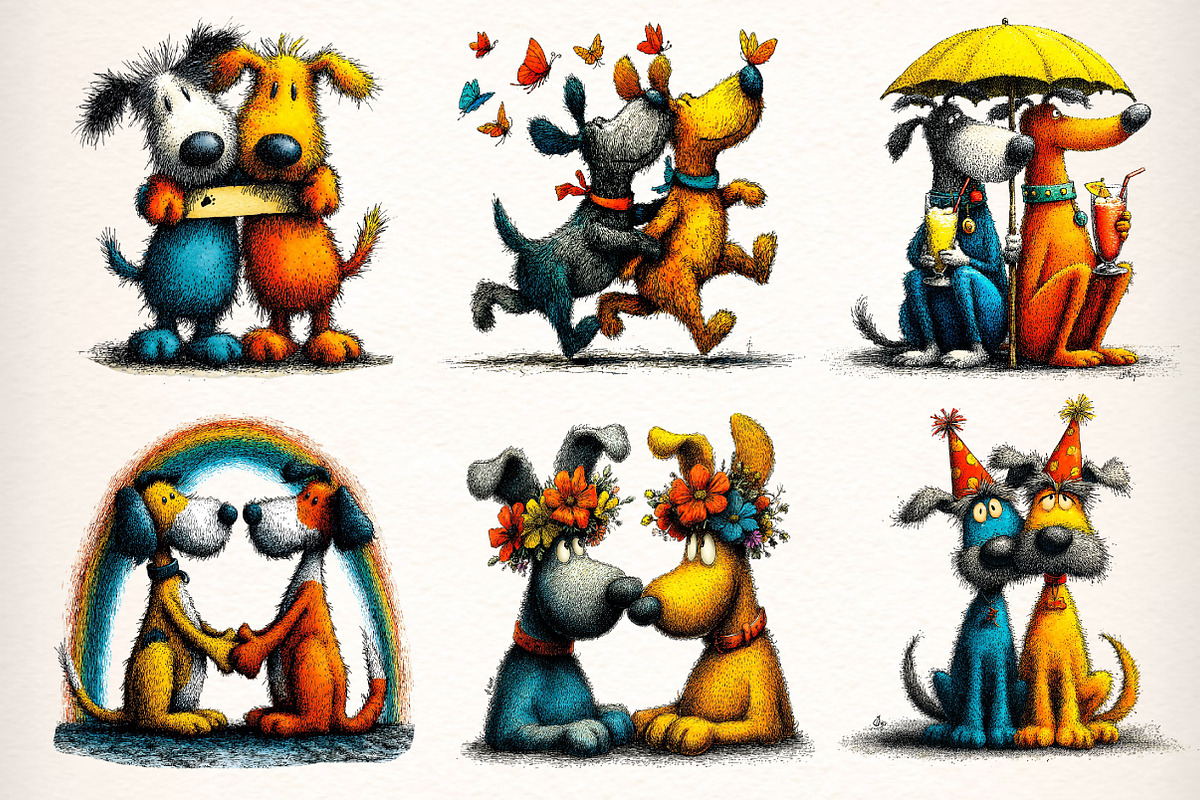 Best Dog Friend, Quirky Dog Clipart, an Illustration by Dream Creation (Photo 2 of 8)