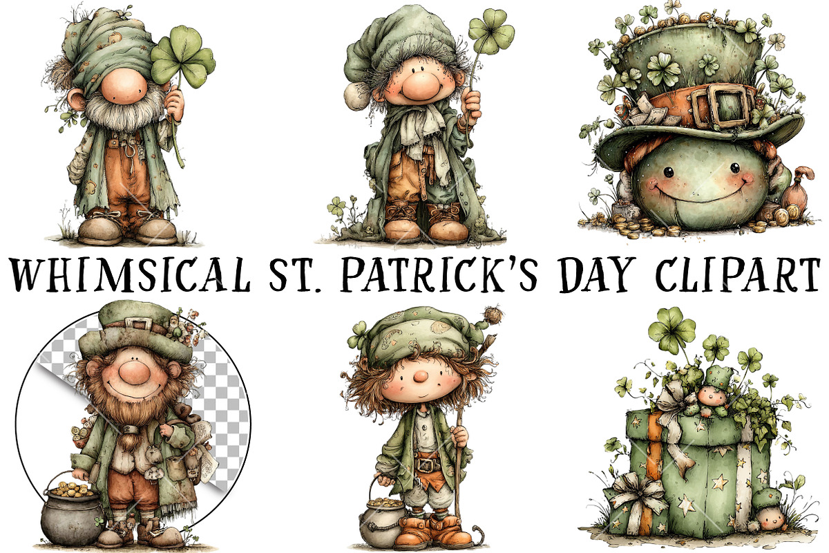 Whimsical St. Patrick's Day Clipart, an Illustration by OK Design (Photo 2 of 6)
