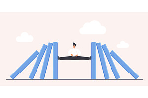 Proactive Crisis Management Stop, a Finance Illustration by Lemberg Vector