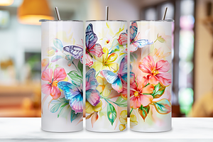 3D Butterfly Fantasy Tumbler Wrap