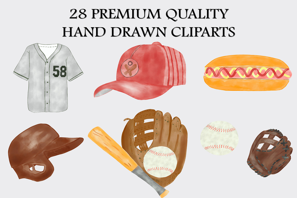 Watercolor Baseball Clipart Set, a Sport Illustration by CropUp Creative (Photo 2 of 4)
