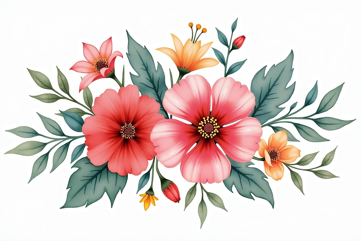 Elegant floral bouquet watercolor, an Illustration by Amazin_art (Photo 5 of 5)