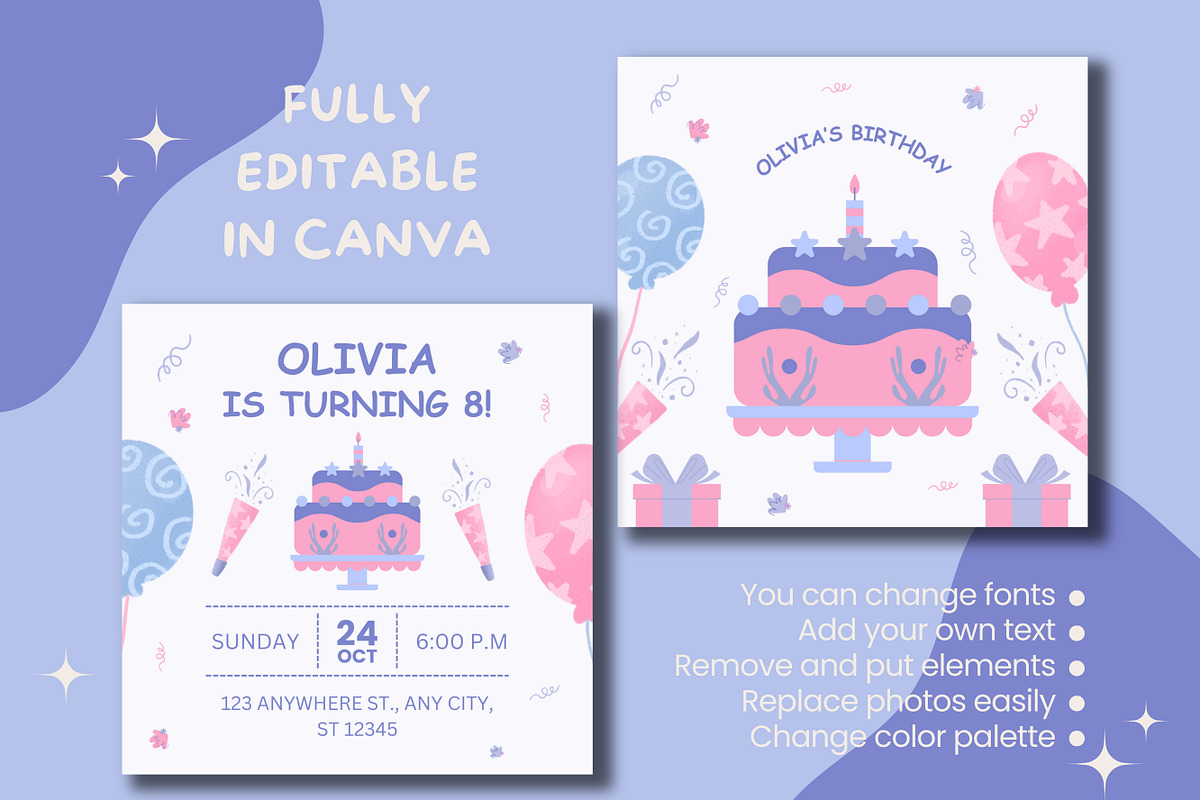 Birthday Celebration Canva Template, a Templates & Theme by TemplateCastleStore (Photo 7 of 7)