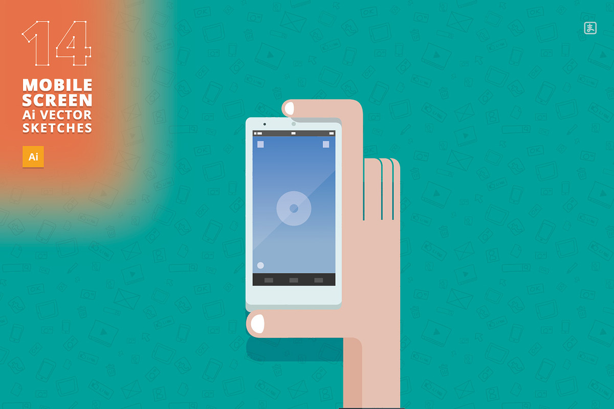 14 Ai Mobile & Screen Sketches, a Product Mockup by Makoto (Photo 4 of 5)