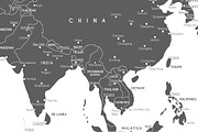 Vector World Map with main cities, an Education Illustration by asantosg (Thumbnail 3 of 7)
