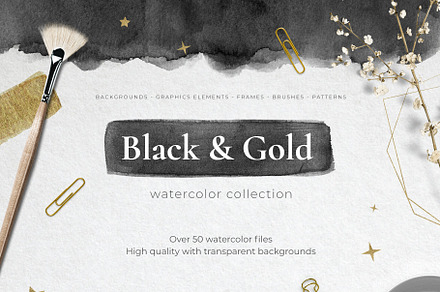 Black & Gold Watercolor Collection