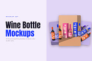 Wine Bottle Mockup Pack, a Cups & Container Mockup by Motion-Box (Thumbnail 1 of 24)