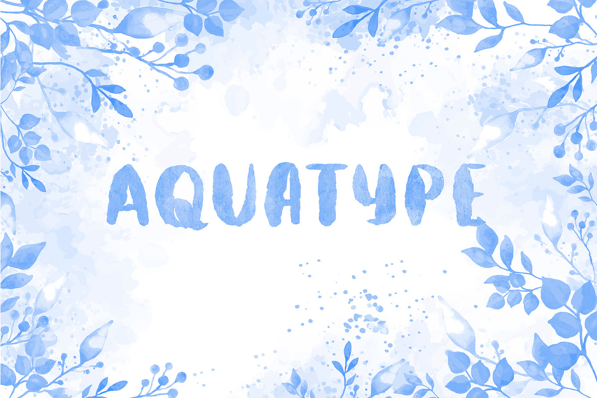 Aquatype Display Watercolor font preview 8