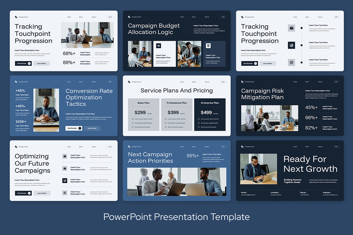 Blue White Marketing Campaign, a Presentation Template by Sixtemp (Photo 3 of 3)