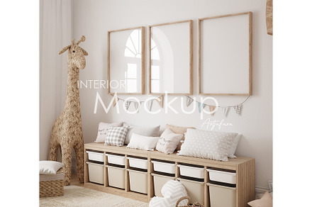 Frame mockup in home interior, a Marketing Template by Artjafara