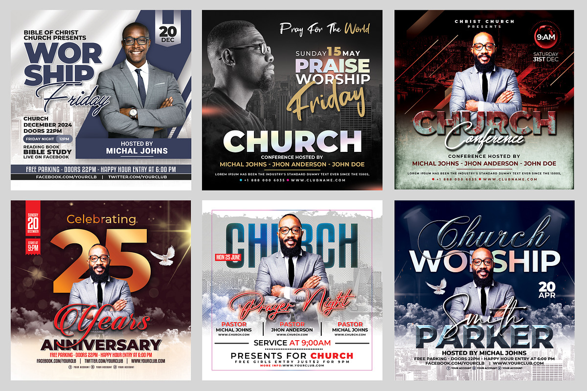 New-200 Church Flyers Bundle, a Flyer Template by AfzaalGraphics (Photo 22 of 41)