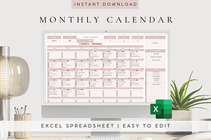Editable Excel Monthly Task List, a Templates & Theme by BRANDcontent