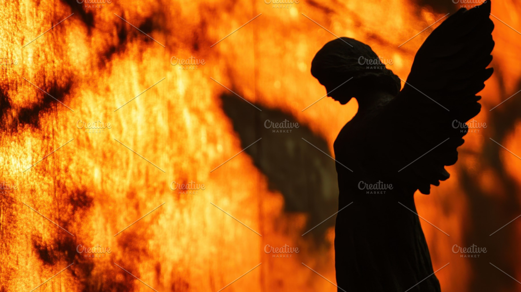 Angel silhouette at sunset, a Photo by Beautiful things