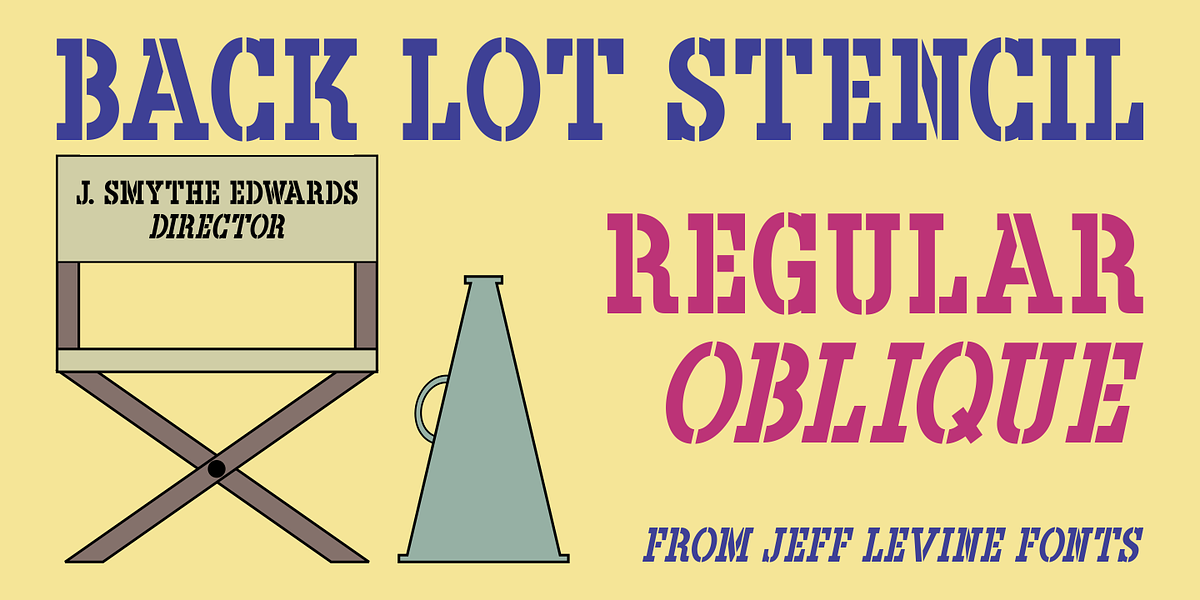 Back Lot Stencil JNL, a Font by Jeff Levine Fonts (Photo 1 of 5)