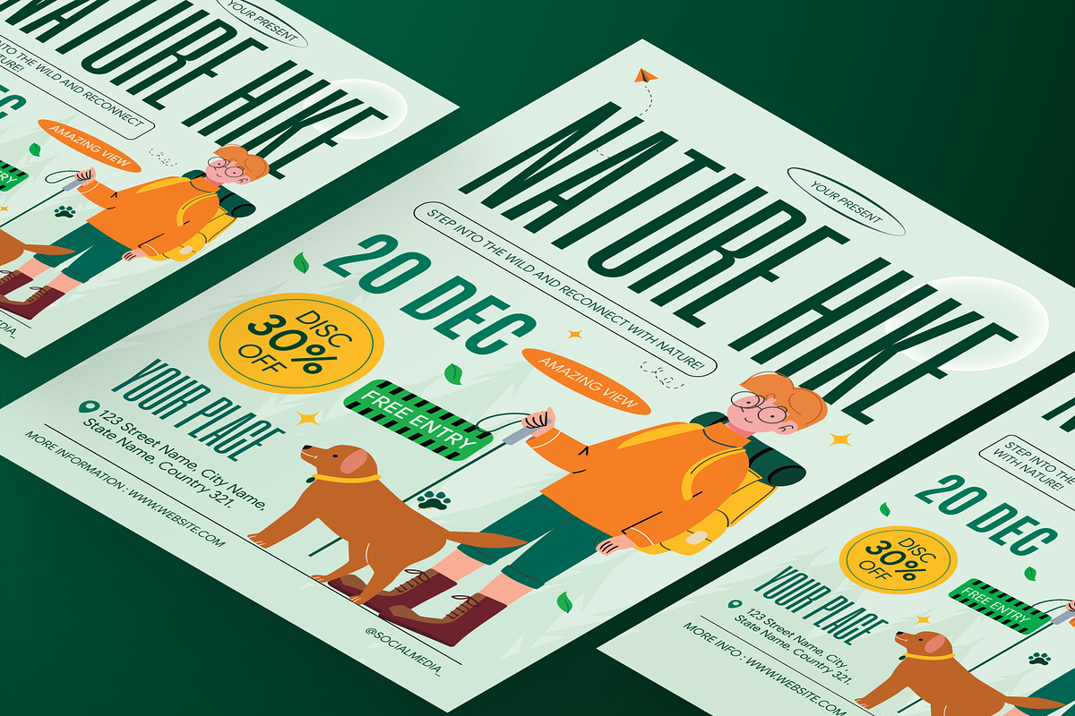Nature Hike Flyer Set, a Flyer Template by Annora Studio (Photo 6 of 6)