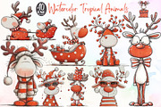 Quirky Funny Christmas Reindeer Clip, an Illustration by Sublimation Artist (Thumbnail 1 of 6)