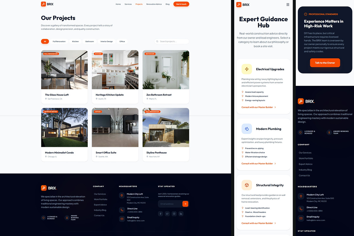BRIX - Home Renovation Website, a React Template by VectorMedia (Photo 3 of 4)