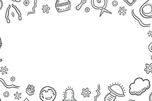 Hand Drawn Doodle Frame With Blank S, a Photo by LOGOCREATIVE