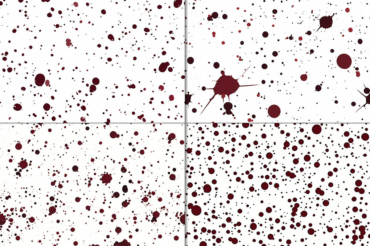 20 Seamless Red Splatter Patterns, a Pattern Graphic by Nordic Design