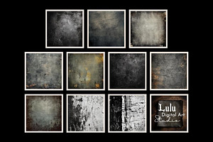 Grunge Dark Gray Digital Papers-21