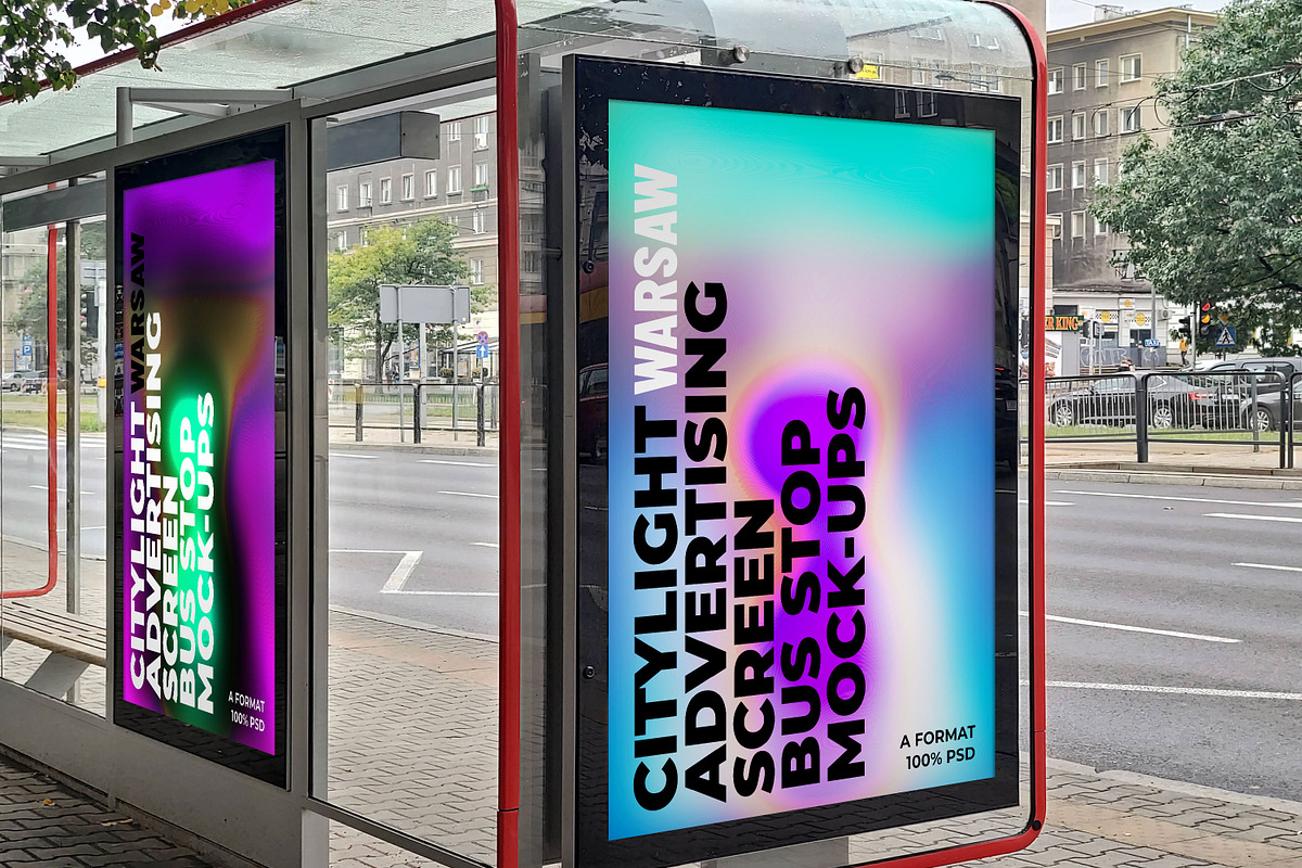 Warsaw Citylight Ad Bus Stop 11 v1, an Advertising Mockup by Graphic Shelter (Photo 6 of 7)