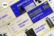 Cream Blue Minimalist Portfolio PPT, a Presentation Template by graphicook (Thumbnail 1 of 8)