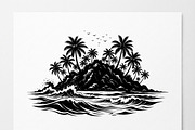50 Tropical Palm Island Silhouette, an Empty State Illustration by Amazin_art (Thumbnail 40 of 41)