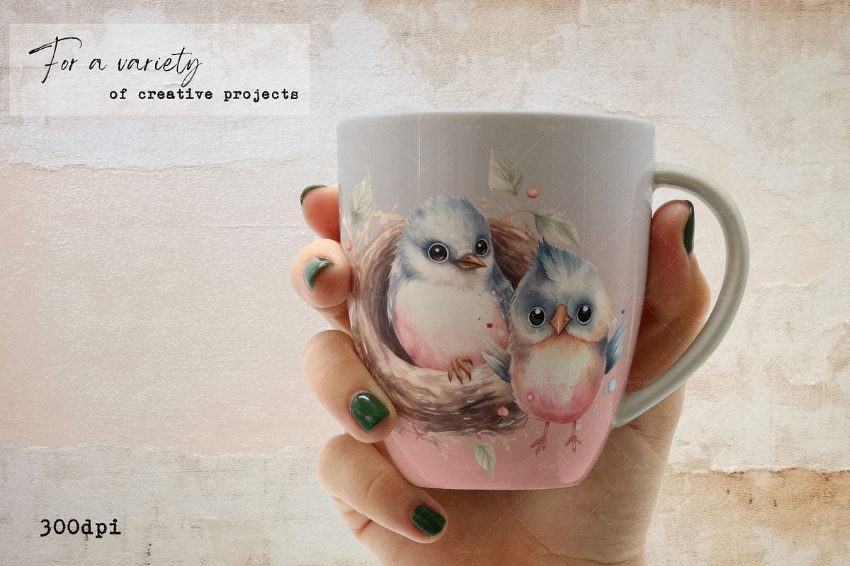 Cute Watercolor Bird | Bird's Nest, an Illustration by Dazzling Art Boutique (Photo 9 of 11)