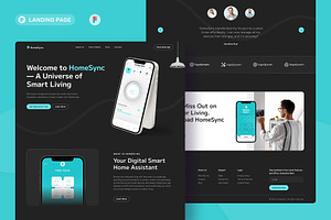 HomeSync - Smart Home Landing Page