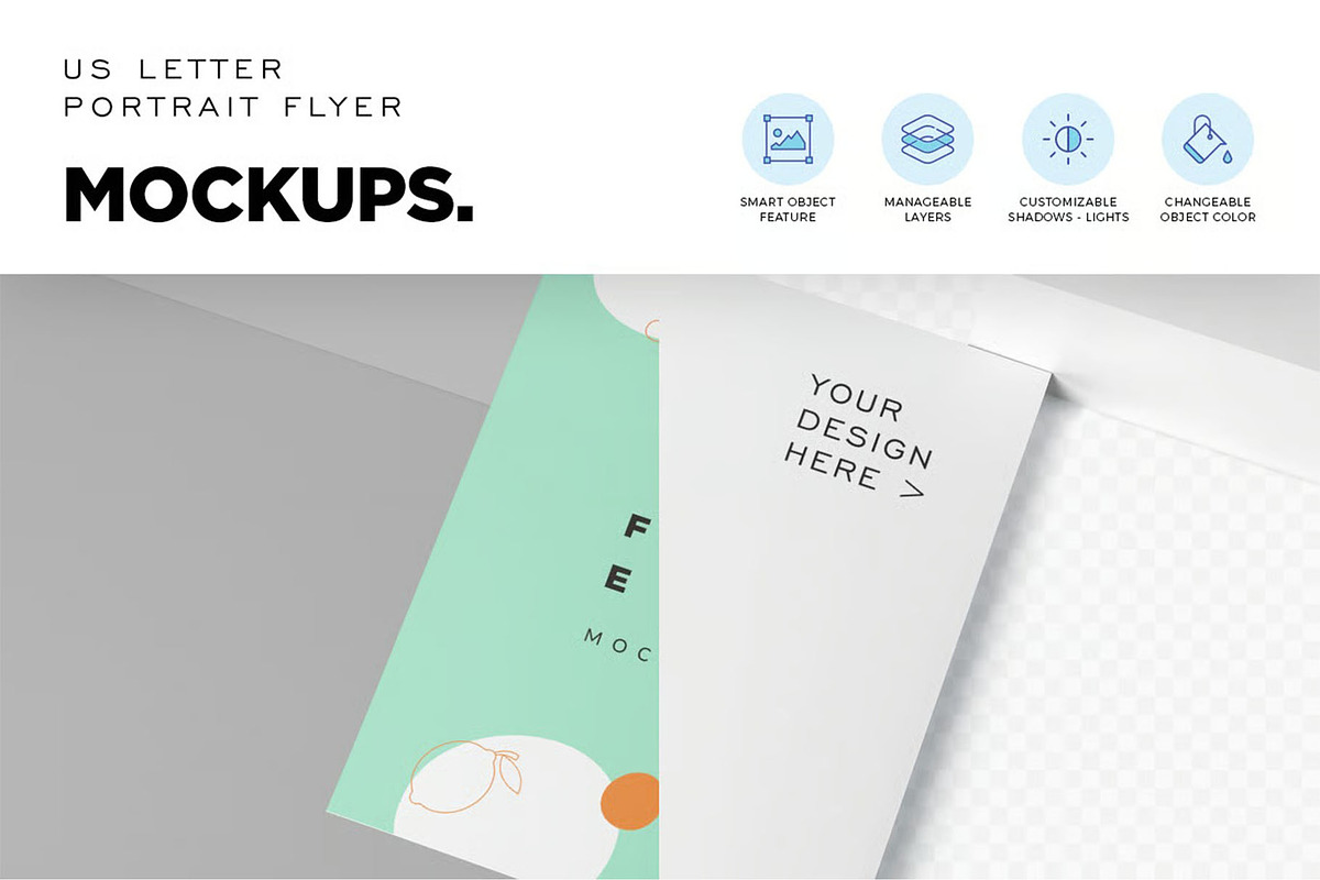 US Letter Size Flyer Mockups, an Advertising Mockup by megostudi0 (Photo 3 of 7)