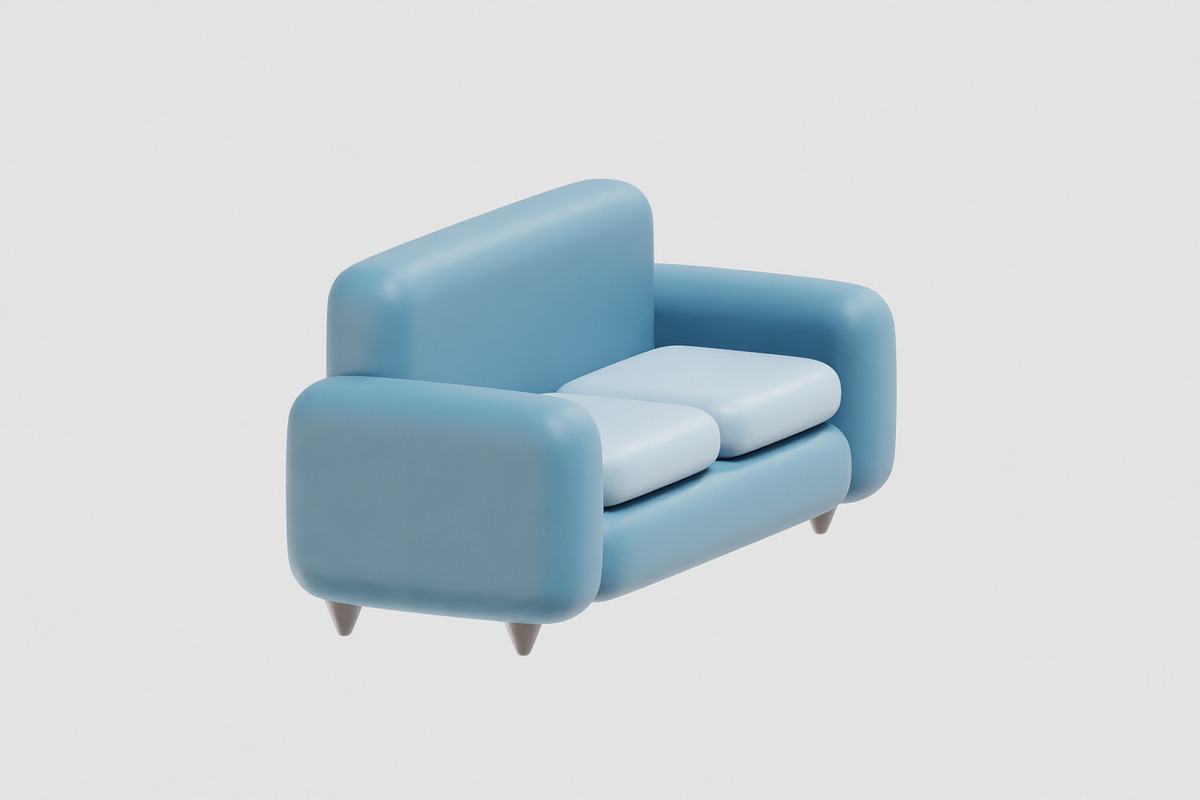 Cartoon sofa 02, an Object 3D Model by fahad121 (Photo 4 of 8)