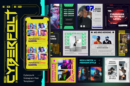 Cyberfolt Social Media Template, a Social Media Template by Annora Studio