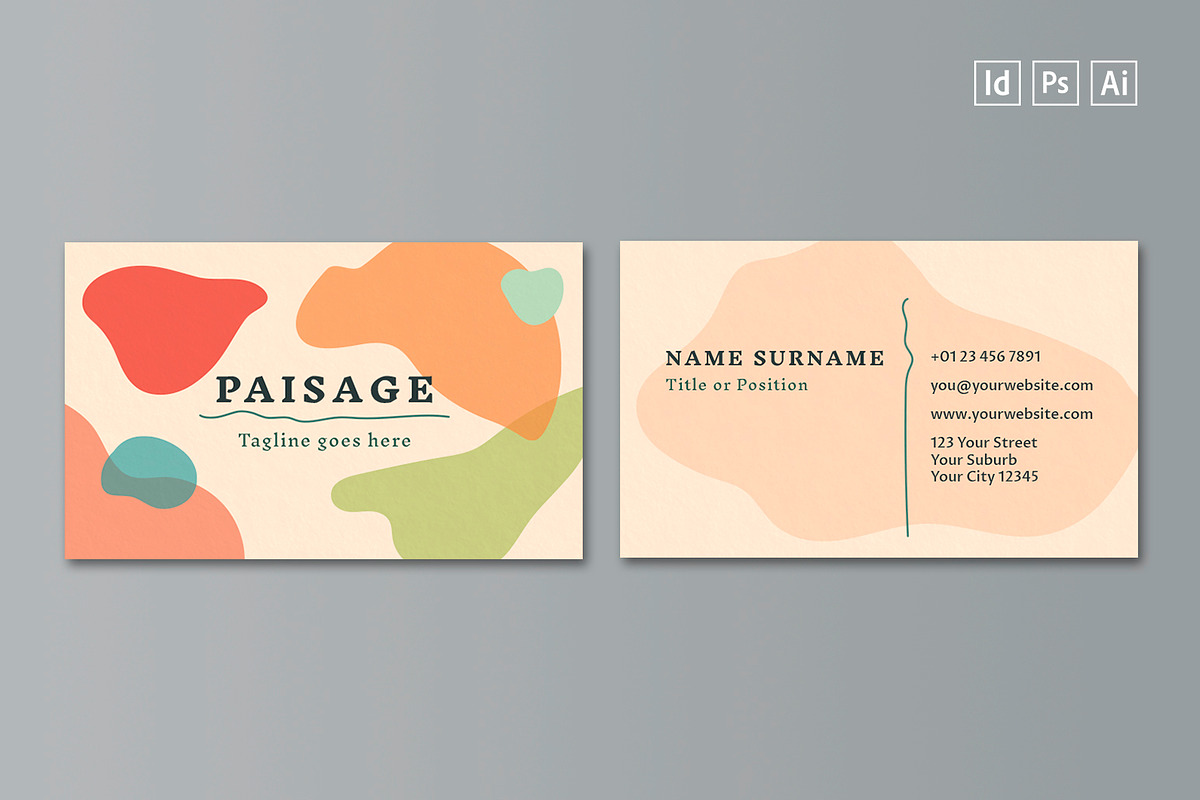 PAISAGE Business Card Template, a Business Card Template by Nectarine (Photo 3 of 5)